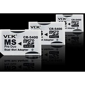 3 x Micro SD TF naar Memory Stick MS Pro Duo Voor PSP 1000/2000/3000 Card Dual 2 Slot Adapter Converter CR-5400 CR5400