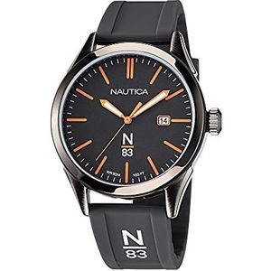 Nautica Men's Quartz Silicone Strap, Gray, 20 Casual Watch (Model: NAPHBF119)