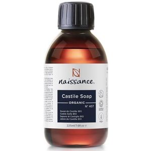 Naissance Biologische Gecertificeerde Castile Vloeibare Zeep (nr. 407) 225 ml - Natuurlijke, Veganistisch, Ongeparfumeerde, vrij van SLS en SLES