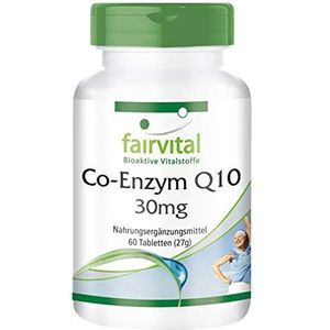 Fairvital | Co-enzym Q10 30mg - VEGAN - 60 tabletten - Ubiquinone (CoQ10 ubichinon-10)
