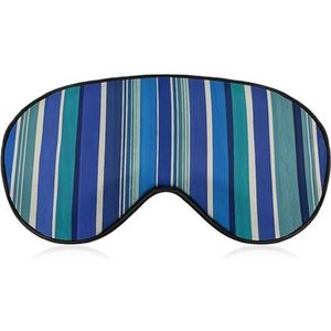 Blauw gestreept slaapmasker, zacht en comfortabel nachtslaapmasker, gezichtsknuffelende, gewatteerde oogbedekking met verstelbare band voor diepe rust, reizen, ploegendienst