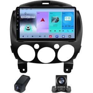 Android 13 Auto Radio geldt voor Mazda 2 DE 2007-2014 met Bluetooth Navi 9 inch Touchscreen Auto Radio met FM/RDS 4GLTE 5GWiFi/AM DSP GPS Stuurwielbediening Achteruitrijcamera(NF-2)