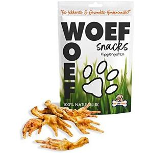 Woef Woef Snacks Hondensnacks Kippenpoten Verwensnacks Hondensnoepjes - Gedroogd vlees - Kip - vanaf 3 maanden - Geen toevoegingen - 60 stuks