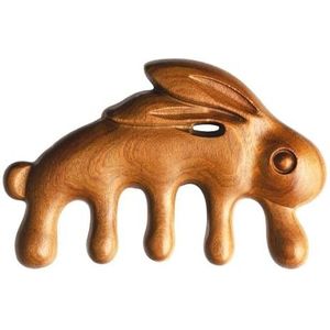 Konijnvorm sandelhout haarkam antistatisch stylinggereedschap hoofdhuid ontspannen acupunt stimulator sandelhout draagbare houten handvat kam (maat: konijn massagekam)