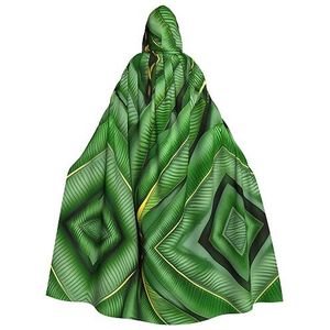 FRGMNT Bananenblad groene print mannen Hooded Mantel, Volwassen Cosplay Mantel Kostuum, Cape Halloween Dress Up, Hooded Uniform