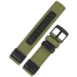 Chlikeyi Horlogebandje van nylon, leer, 20 mm, 22 mm, snelsluiting, reservearmbanden voor mannen en vrouwen, Groen, 20 mm, strepen