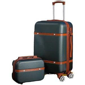 Vintage Bagage Universele Wiel Trolley Case Tas Mannelijke Wachtwoord Koffer Vrouwelijke Grote Maat Bagage Rolling Bagage, Set E, 24