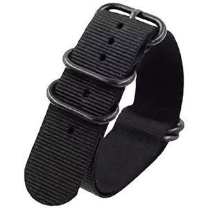 De kijkbands van mannen 18/20/22/24mm Mannen Vervanging Zwarte Ring Gesp Nato Militaire Nylon Canvas Horlogeband armband Accessoires (Color : Type 3_24mm)