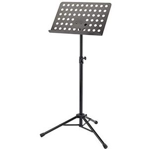 K&M 11940 Orkeststandaard zwart - muziekstandaard uittrekbaar van 74 tot 127 cm - geperforeerde tablet voor bladmuziek - snelsluiting