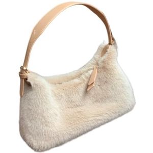 Handtas Schoudertas Tas Winter Tassen All-Match Handtas Fluffy Solid Vrouwelijke Tas Dames Handtas Handtassen(D)