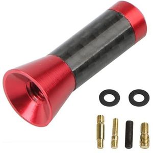 Audio- & videoantennes voor auto 3,5 cm/8 cm/12 cm universele korte autoradioantenne koolstofvezel zwarte dakantenne FM/AM metalen ontvangstantennes Auto-antenne(Red,3.5cm)