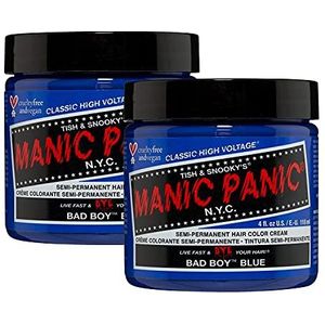 MANIC PANIC Bad Boy Blue Classic Creme, veganistisch, dierproefvrij, semi-permanente haarverf 2 x 118 ml