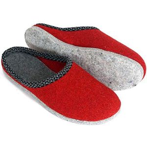 Pantoffelmann Walk Vilten pantoffels met vilten zool, gezellige vilten pantoffels in verschillende kleuren en maten, warme, ademende pantoffels van vilt, pantoffels voor heren en dames, met dikke