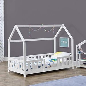 Kinderbed Sisimiut met uitvalbeveiliging 80x160 cm wit