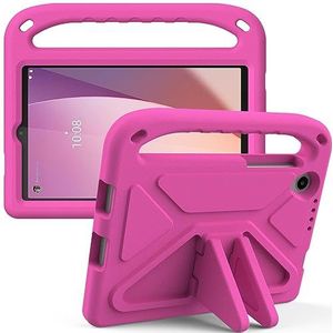Tablet PC-hoes Kindertas Compatibel met Lenovo Tab M8 (4e generatie) TB-300FU/TB-300XU, lichtgewicht schokbestendige handgreepstandaard Kindervriendelijke beschermhoes Bescherming(ROSE RED)