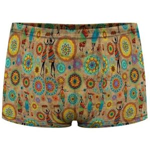 Retro Bloemen En Leuke Afrikaanse Vrouwen Heren Boxer Slips Sexy Shorts Mesh Boxers Ondergoed Ademend Onderbroek Thong