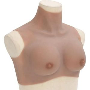 vidaXL Borstprothese voor travestieten B-cup silicone tan, borstprothese, borst plaat, siliconen borstplaat, borstplaat, uitwendige borstprothese