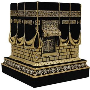 Gunes Islamitische Home Tafel Decor Kaba Replica Model Showpiece Boekend Eid Gift (Groot, Goud Kleur)