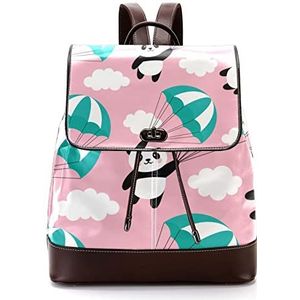 Panda ROZE - Gepersonaliseerde schooltassen boekentassen voor tiener, Meerkleurig, 27x12.3x32cm, Rugzak Rugzakken