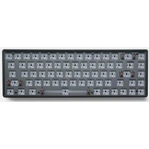 QPSJXN Mechanisch toetsenbord met 68 toetsen en 3 modi, hot swappable wit, compatibel met 2,4 GHz draadloze en Bluetooth 3/5-pins schakelaars (Novice68Black)
