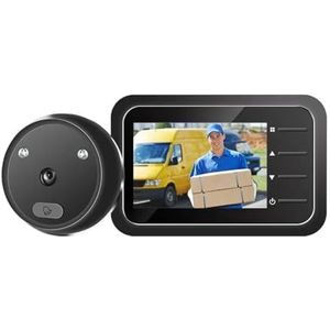 Draadloze deurbelcamera, 2,4 inch slimme deurbelcamera met kijkgaatje, automatische opname, elektronische ring, HD IR nachtzicht videodeurbel