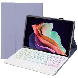 Toetsenbordhoes voor HUAWEI MatePad SE 11"" 2024, 7 kleuren achtergrondverlichting, Afneembaar Draadloos Toetsenbord met Slim Touchpad,Purper
