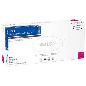 MaiMed onderzoekshandschoen nitril LG poedervrij blauw 300 mm - S