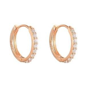 Verschillende stijlen van S925 sterling zilveren oorringen, oorgesp-sieraden, eenvoudige kleur zirkoonoorbellen for mannen en vrouwen(Style:Rose-white diamond 8MM)