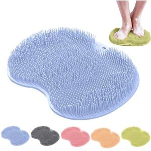 Shower Foot and Back Scrubber Massage Pad, Shower Foot Scrubber Mat with Non-Slip Suction Cups, Wall Mounted Massage Pad(A)