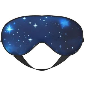 Blauwe Stralende Sterren Patroon Print Comfortabel Oogmasker Ademend Verstelbare Mannen Vrouwen Lichtgewicht Reizen Yoga Werk