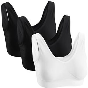 Basic - Treasure Set - Bustiers - Zwart - Wit - 3 Stuks - Naadloos en Gevoerd