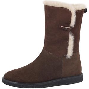 Smilice Comfort platte hak sneeuwlaarzen voor dames warme korte laarzen voor de winter, donkerbruin, 38 EU