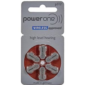 Power One Zinc p312 hoortoestel batterij, 60 stuks pack