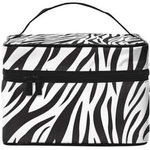 Zebra Print, make-up tas cosmetische tas draagbare reizen toilettas potlood etui, zoals afgebeeld, Eén maat