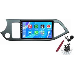 Android 14 Autoradio Sat Navi voor K-IA Picanto LHD/RHD (2011-2015) 9 Inch Touchscreen Multimedia Speler met Draadloze Carplay GPS Navigatie FM RDS Bluetooth 5G-WiFi SWC DSP,M100s