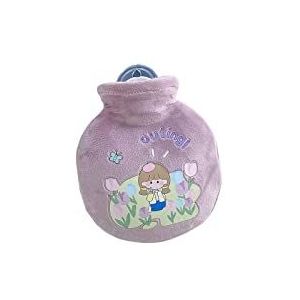 DieffematicRSD Warmwaterkruik Leuke Cartoon Handwarmer Zak Draagbare Goede Afdichting PVC Pocket Mini Warmwaterkruik Warme Voeten Warmwaterzak for Thuis (Color : Purple tulip)