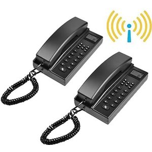 Draadloze intercoms, 2,4 GHz 433 MHz draadloos audio-intercomsysteem Telefoon Veilige handsets Uitbreidbaar for magazijn Office Home(Black-2 pieces)