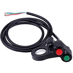 Keenso Motorstuurschakelaar, drukknop voor stuur 7/8 inch, 22 mm, waterdicht, knipperlichtschakelaar, claxonschakelaar