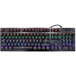 Gamingtoetsenbord, 104 toetsen USB Blue Switch RGB-achtergrondverlichting mechanisch gamingtoetsenbord zwart