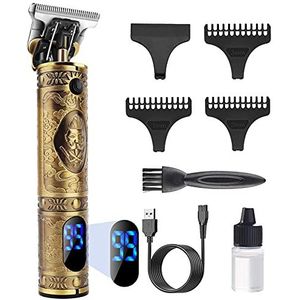 Tondeuse voor heren, elektrisch, professioneel, draadloos, tondeuse, baardtrimmer, kit, led-display, oplaadbaar, stil, voor kinderen en familie