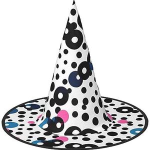 SSIMOO Witte polka dot Halloween feesthoed, grappige Halloween-hoed, brengt plezier op het feest, maak je de focus van het feest