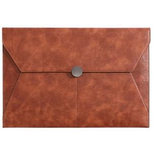 Leren Envelop Documententas, PU leren envelop documentenhouder A4 ordner multicolor 351x243mm(Brown)