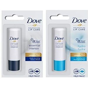 Dove Nourishing Lipcare 4,8 g | Essential Intensief + Hydrating Care | 2-pack