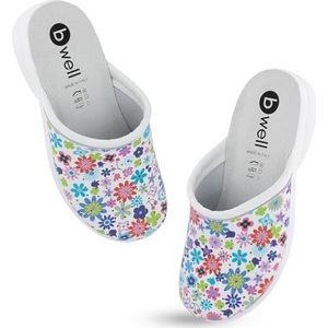 B-well Aerial Lady/Man Medische schoenen voor dames, klompen, ziekenhuisschoenen, antibacterieel, in de maten 35-46, Floral Symphony, 36 EU