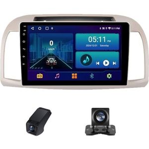 Android 14 2Din Autoradio geldt voor Nissan March 3 K12 2002-2010 Ingebouwd CarPlay/Android auto/DSP-processor/GPS-navigatie/FM RDS-radio-Bluetooth 9 Duim Touch screen/Stuurbediening(C10 Pro)