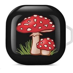Magic Mushrooms Oordopjes Hoesje Compatibel met Samsung Hard Shell Beschermhoes Wit-Stijl