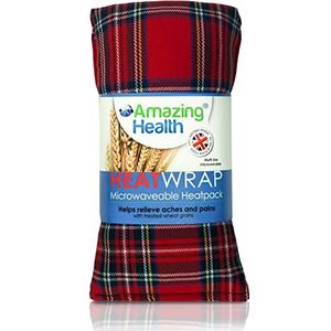 Amazing Health Ongeparfumeerde rode tartan warme en koude tartan tarwe zakken magnetronbestendig - warmtepakket voor pijnverlichting, natuurlijke oplossing voor pijn, pijn en pijn