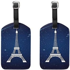 Bagagelabels,Eiffeltoren met Galaxy Print Bagagetas Tags Travel Tags Koffer Accessoires 2 Stuks Set