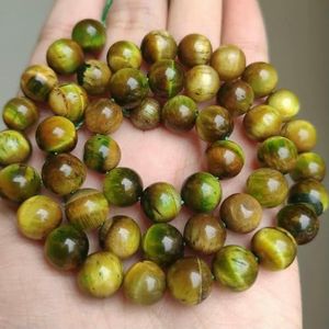 Groothandel Natuursteen Kralen Gele Tijgeroog Ronde Losse Kralen voor Sieraden Maken DIY Armband 15"" Pick Maat 4/6/8/10/12mm-bicolor geel-8mm 48 stuks kralen