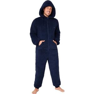 CityComfort Onesie voor volwassenen voor mannen en tieners - gezellige nachtkleding pluizige fleece onesie met capuchon voor mannen M-3XL loungewear - geschenken voor hem, marineblauw, M